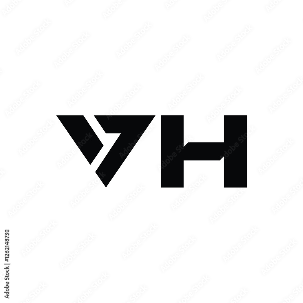 VH monogram logo design letter text name symbol monochrome logotype alphabet character simple logo VH monogram logo design letter text name symbol monochrome logotype alphabet character simple logo