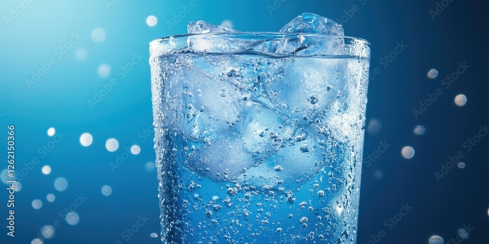 Glass of Refreshing Sparkling Water with Ice Glass of Refreshing Sparkling Water with Ice