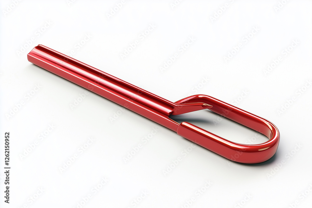 The Bold Presence of a Single Red Paperclip on Clean White. The Bold Presence of a Single Red Paperclip on Clean White.