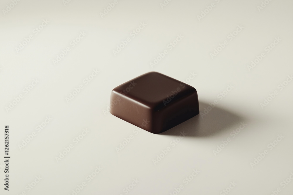 The Deep Hue of Dark Chocolate Resting on a White, Pristine Surface. The Deep Hue of Dark Chocolate Resting on a White, Pristine Surface.