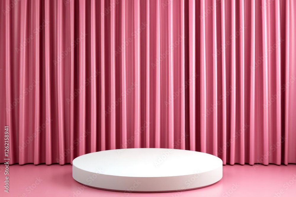 Modern pink backdrop with circular platform. Modern pink backdrop with circular platform.