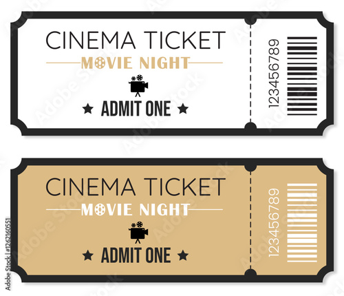 Two cinema tickets on a black background 