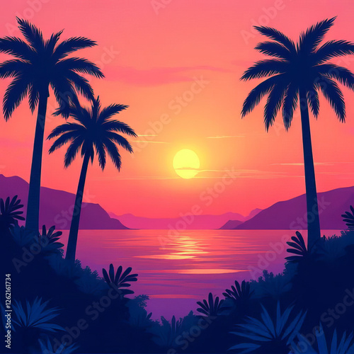 sunset on the beach