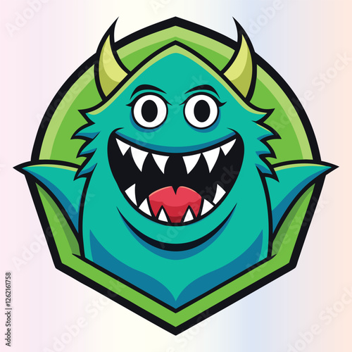 Vector funny monster logo design