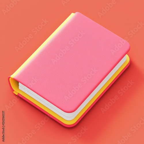 Wallpaper Mural Colorful book mockup on coral background Torontodigital.ca