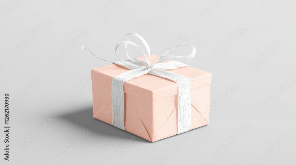 Obraz premium Beautiful gift box on gray background