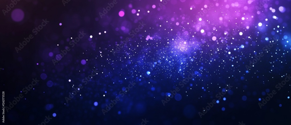 Blue purple bokeh lights, dark background, sparkle effect, design overlay Blue purple bokeh lights, dark background, sparkle effect, design overlay