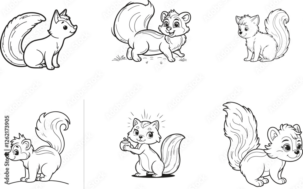 Obraz premium Silhouettes of woodland animals set