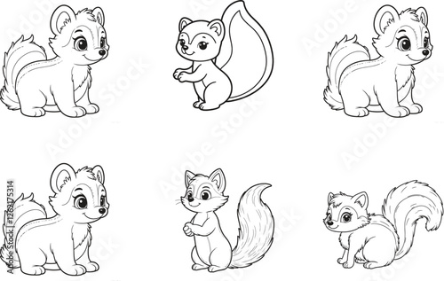 Silhouettes of woodland animals set