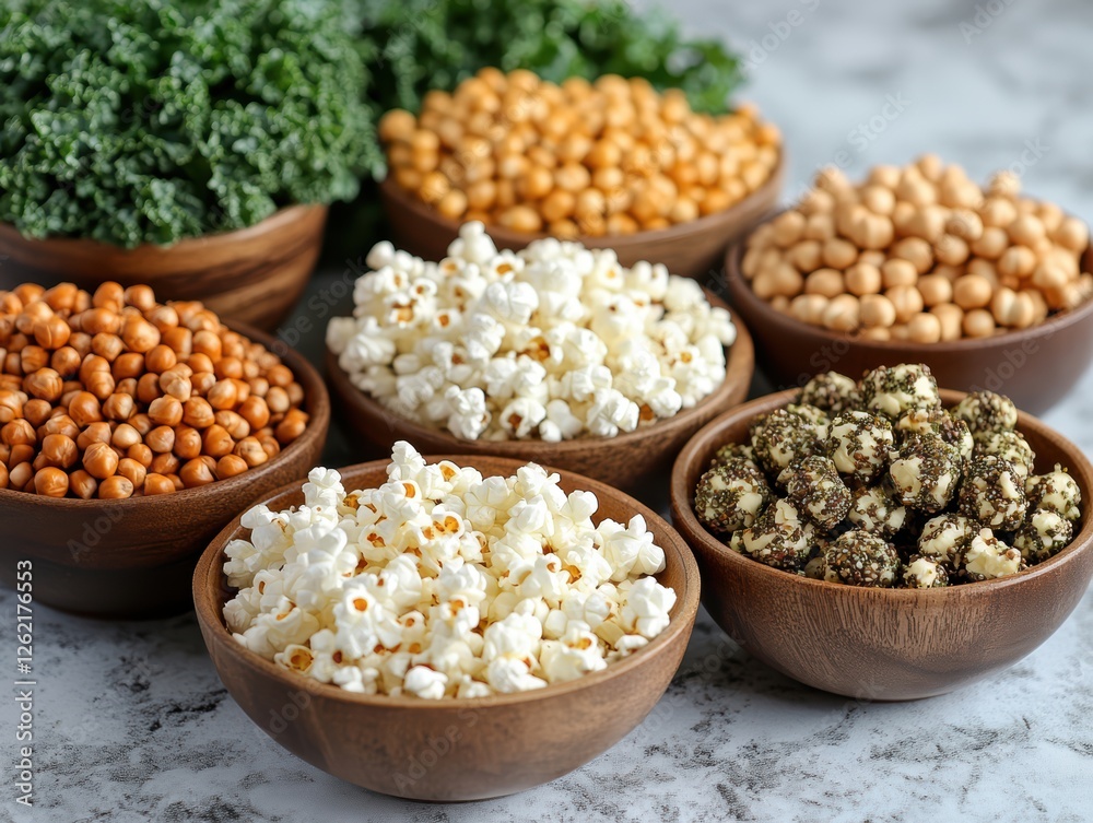 Healthy Snack Bowls Setup in Natural Light Healthy Snack Bowls Setup in Natural Light