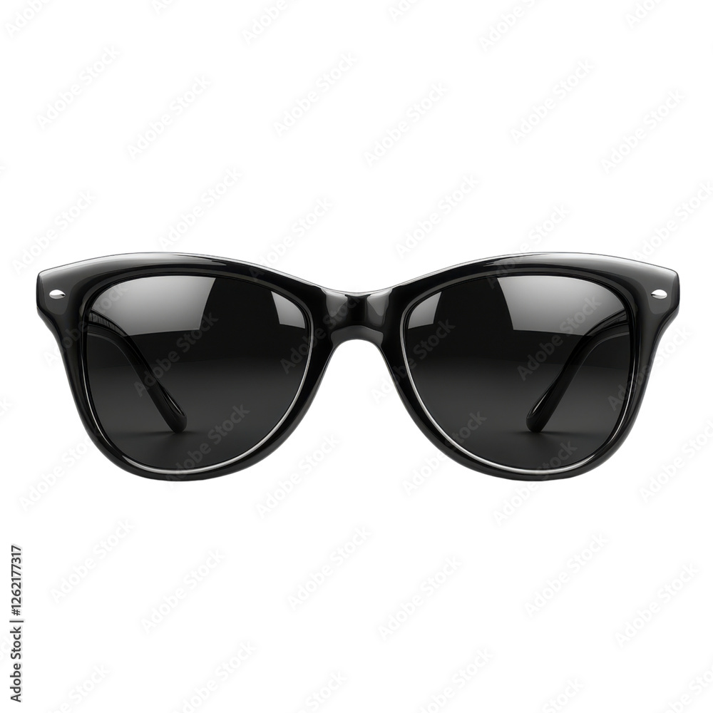 Fototapeta premium Stylish black sunglasses with a chic design and dark lenses, perfect for sun protection and fashion statement.