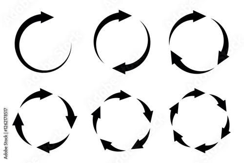 Circular Arrow Rotation Icons Set