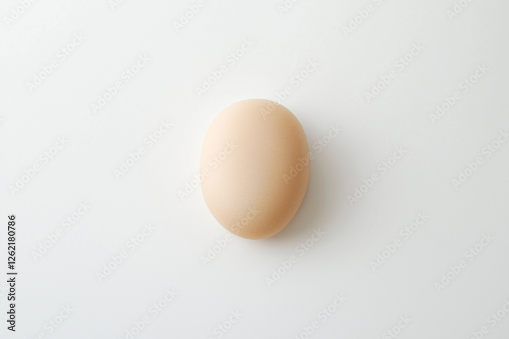 The Subtle Beauty of a Smooth Beige Pebble Against White. The Subtle Beauty of a Smooth Beige Pebble Against White.