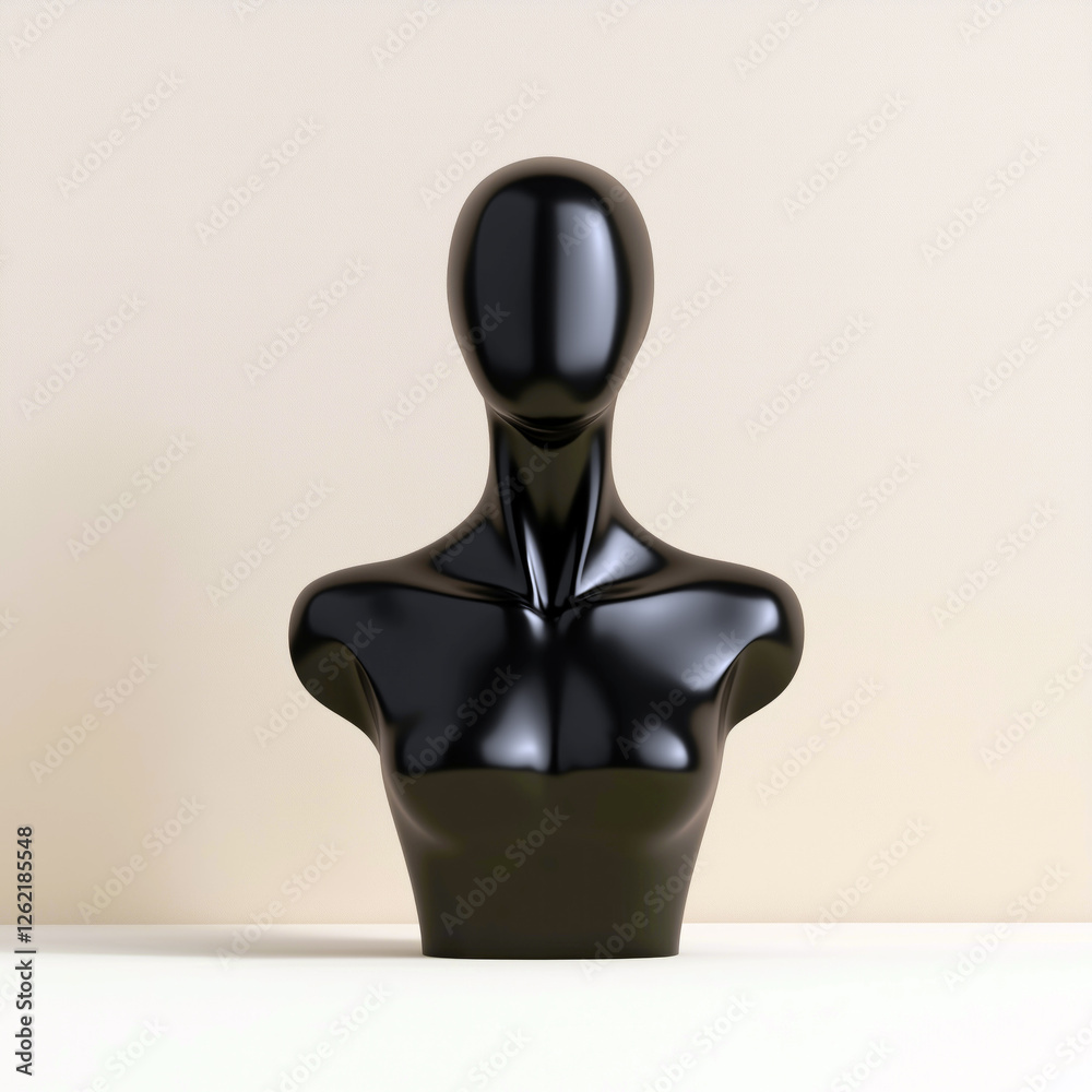 A fashion display mannequin with a smooth, glossy texture. A fashion display mannequin with a smooth, glossy texture.