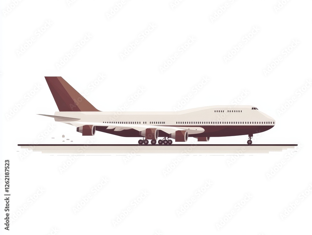 Commercial airplane isolated on white background, emphasizing aviation design, transportation, and modern engineering in clean, high quality imagery Commercial airplane isolated on white background, emphasizing aviation design, transportation, and modern engineering in clean, high quality imagery