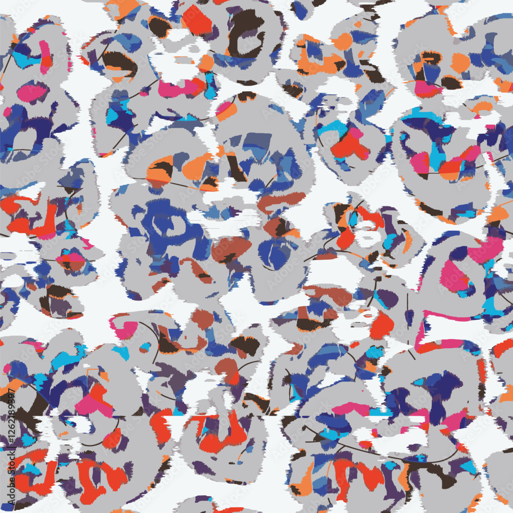 Obraz premium organic textures vector pattern. animal abstract texture skin print. animal camouflage background. african rapport pattern. sketch camouflage design. spot tile.
