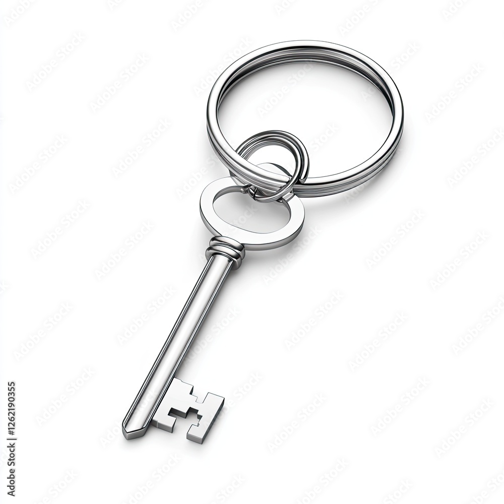 Classic key ring isolated on white background Classic key ring isolated on white background