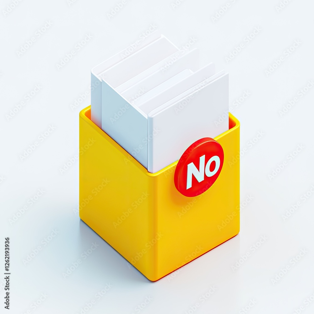 Yellow folder with rejection icon Yellow folder with rejection icon