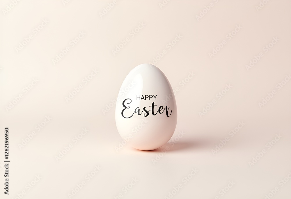Sleek Easter Egg on Soft Pastel Background Sleek Easter Egg on Soft Pastel Background