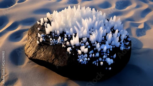 Ice Formation on Rock by Sea