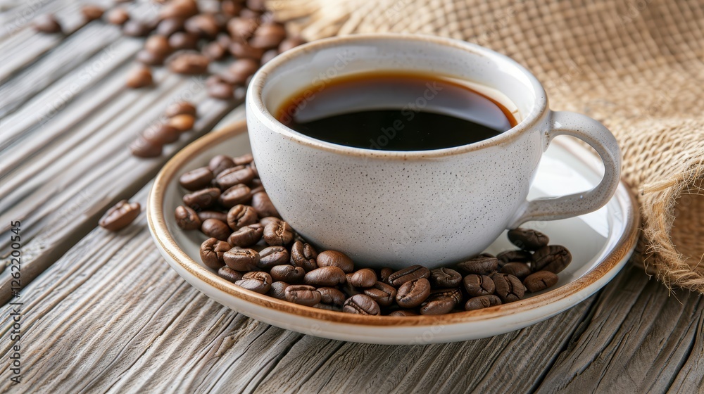 Fototapeta premium Background image of coffee cup and bread Created with Generative AI technology