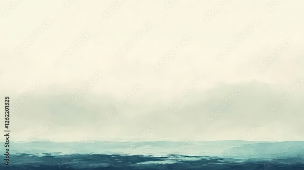 Obraz premium Misty Horizon with Soft Blue Abstract Landscape.