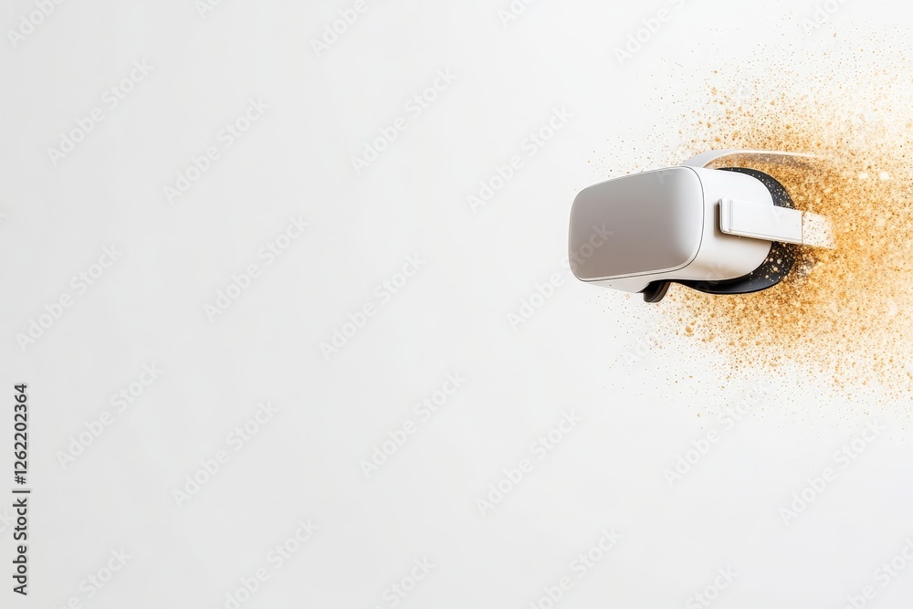 Fototapeta premium Minimalist smart lock in white background with metallic tones representing innovative home security solutions, modern technology, and advanced digital locking systems