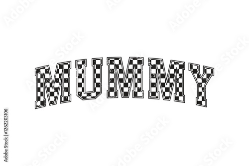 Mummy, Retro Checkered Mama Mother SVG T Shirt Design