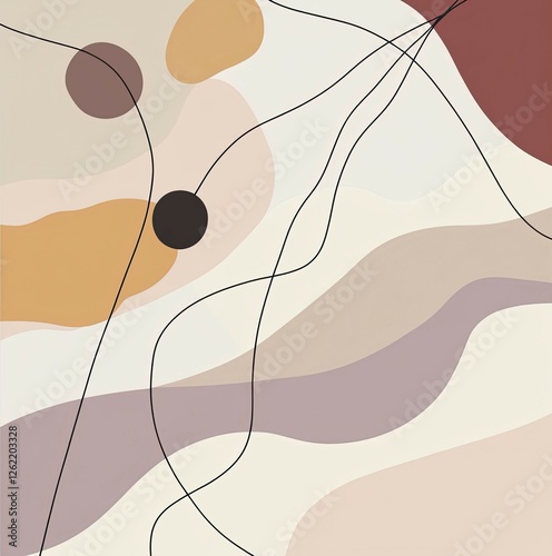 Minimal curve lines and shapes abstract background