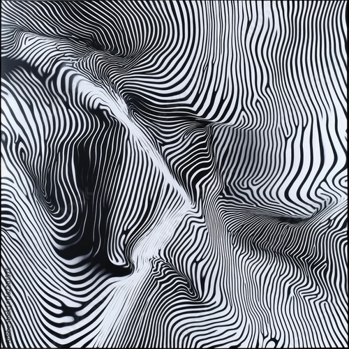 Wallpaper Mural Abstract black and white swirling striped pattern. Torontodigital.ca