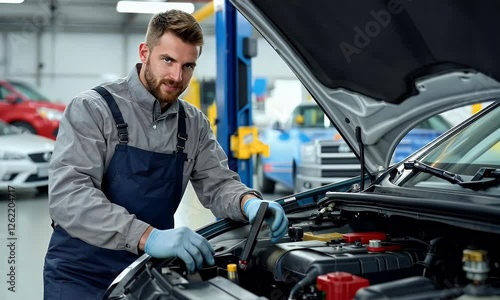 Techinician Help Customer Fixing His Car photo