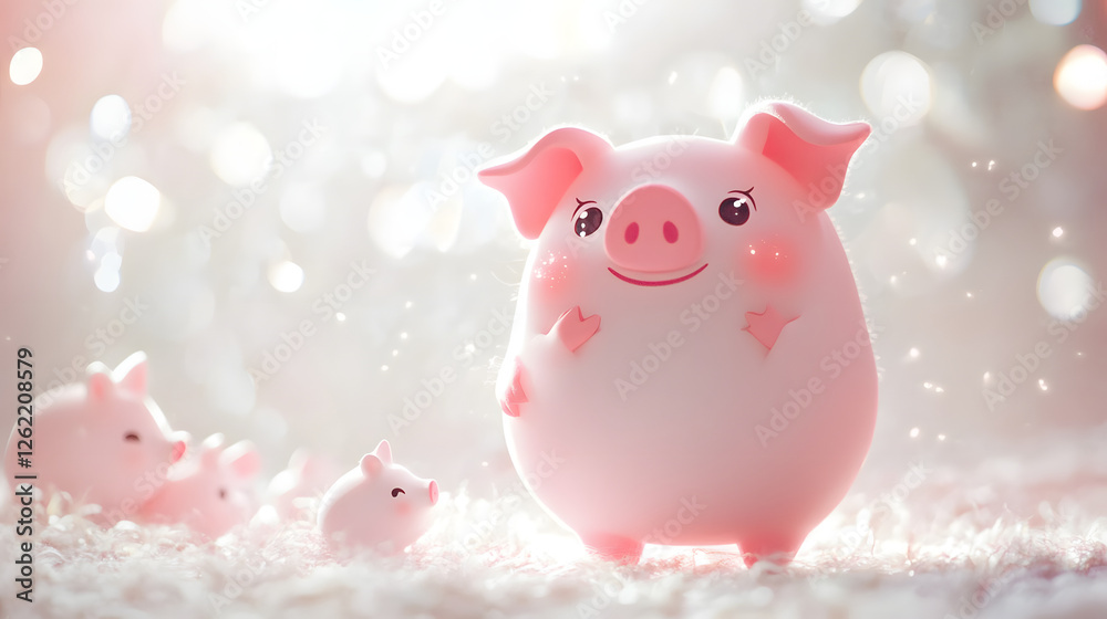 Adorable Pink Pigs in a Festive Setting