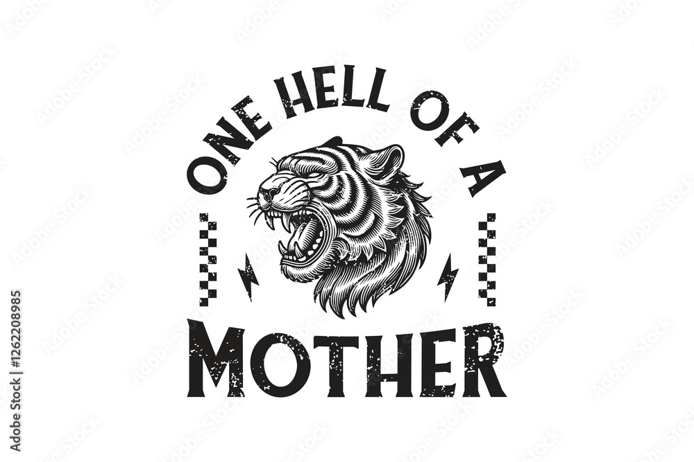 One hell of a Mother, Retro Checkered Mama Mother SVG T Shirt Design One hell of a Mother, Retro Checkered Mama Mother SVG T Shirt Design