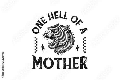 One hell of a Mother, Retro Checkered Mama Mother SVG T Shirt Design