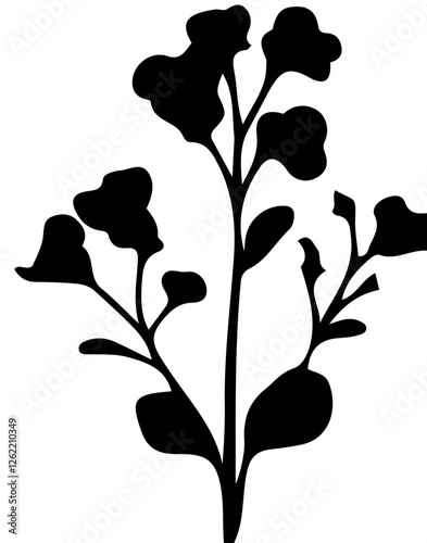 Minimalist canola flower illustration, flat vector