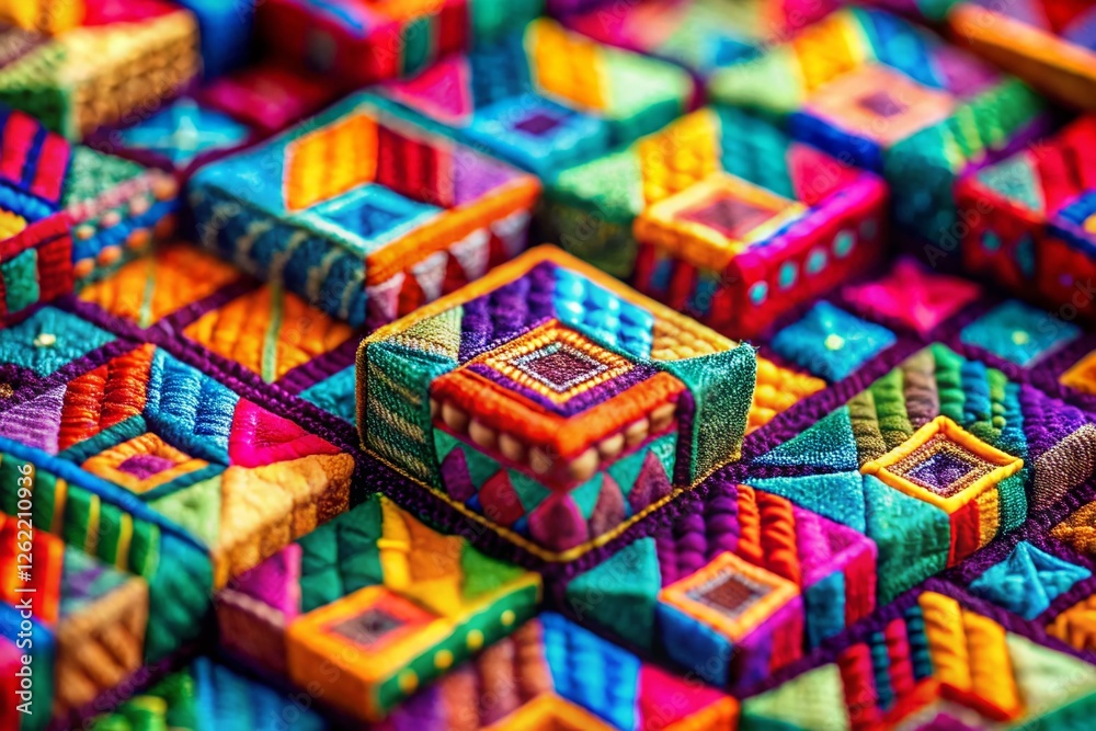 Abstract Cubist Fashion Pattern: Tilt-Shift Miniature Textile Design Abstract Cubist Fashion Pattern: Tilt-Shift Miniature Textile Design