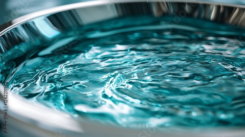 A Serene and Tranquil Scene Featuring a Crystal Clear Bowl Filled with Refreshing Water Emphasizing the Beauty of Simplicity and the Essence of Pure Nature in a Calm Environment photo