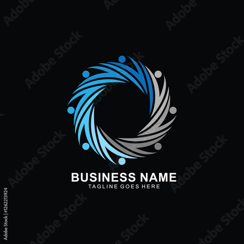 Abstract logo with relationship connection design