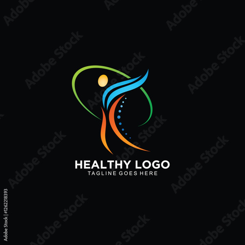 Health logo with human icon