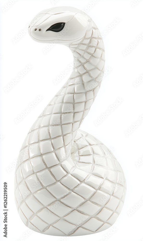 Fototapeta premium Modern Ceramic Snake Toy: New Year Wisdom & Rejuvenation
