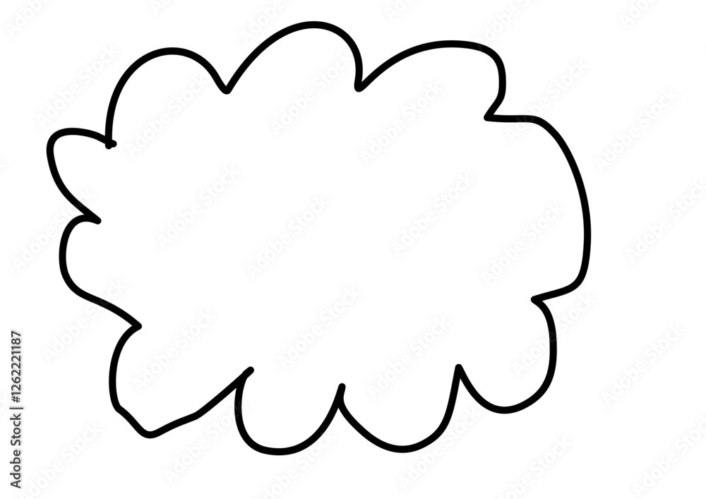 hand drawn line art abstract clouds bubble text hand drawn line art abstract clouds bubble text