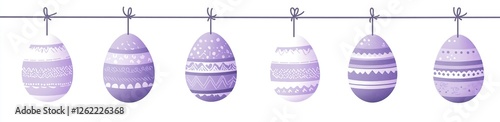 Easter vector illustration in purple and gray colors with metaphorical theme flat design