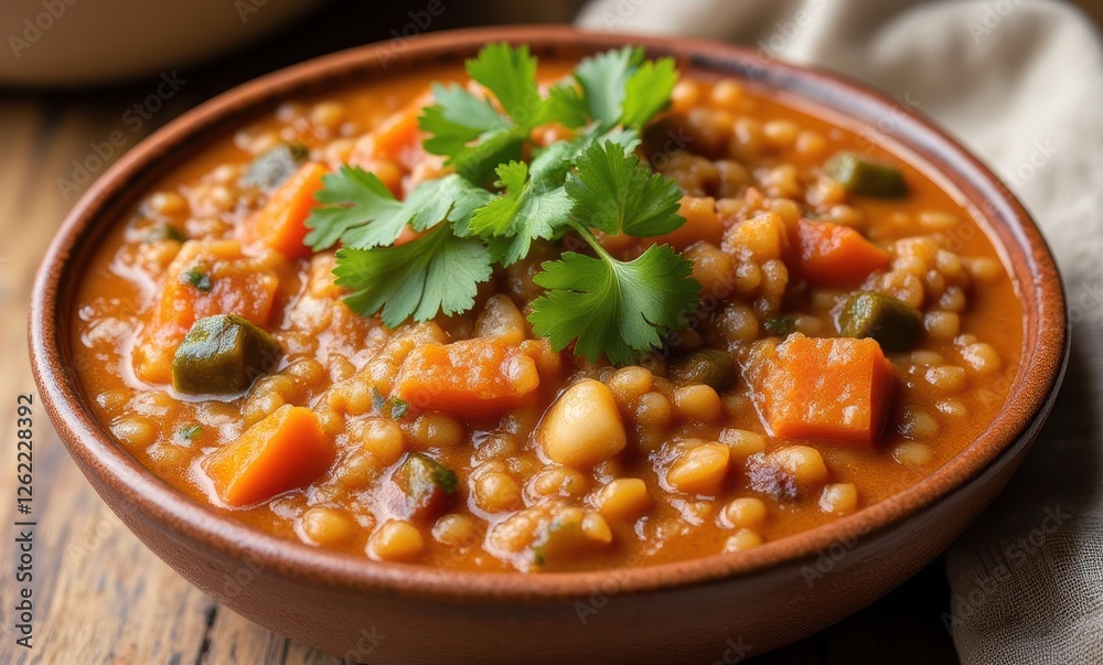 Hearty vegetable stew in a bowl Hearty vegetable stew in a bowl