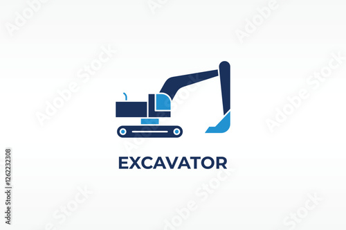 Excavator vector, icon or logo sign isolated symbol illustration