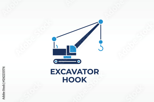 Excavator vector, icon or logo sign isolated symbol illustration