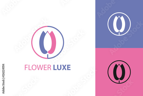 Flower Luxe  logo Design, Logo Design graphic Conception, logo icon template graphic art, vector illustration design.