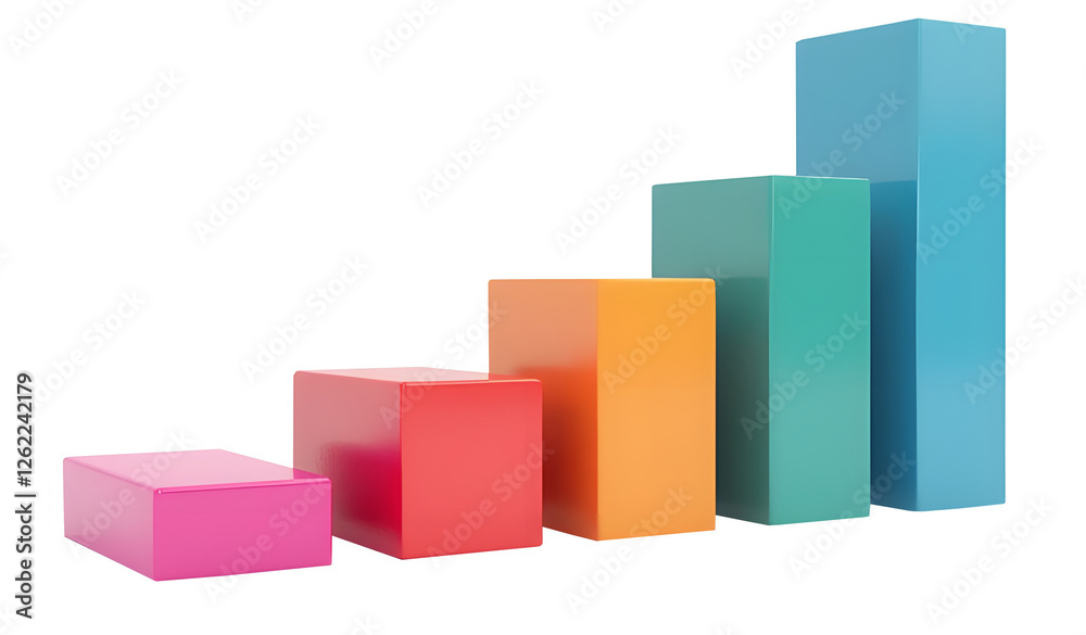 A series of colorful bar charts arranged in ascending order, illustrating growth or progress on white background
A series of colorful bar charts arranged in ascending order, illustrating growth or progress on white background