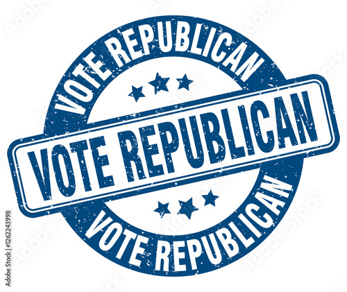 vote republican stamp. vote republican label. round grunge sign