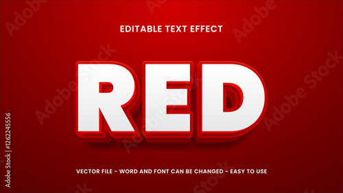 Red text effect, editable strong 3d text effect
