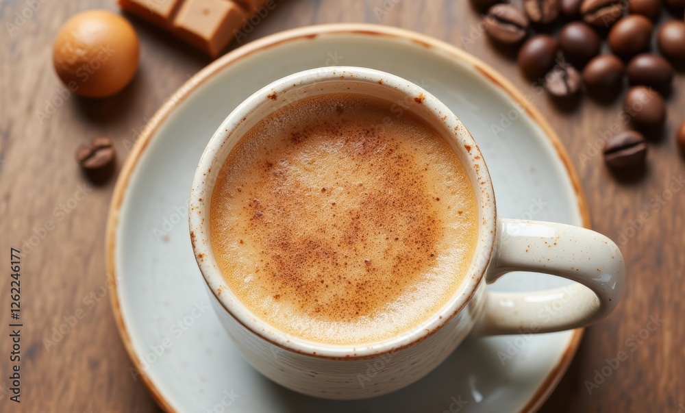 Delicious coffee with chocolate treats Delicious coffee with chocolate treats